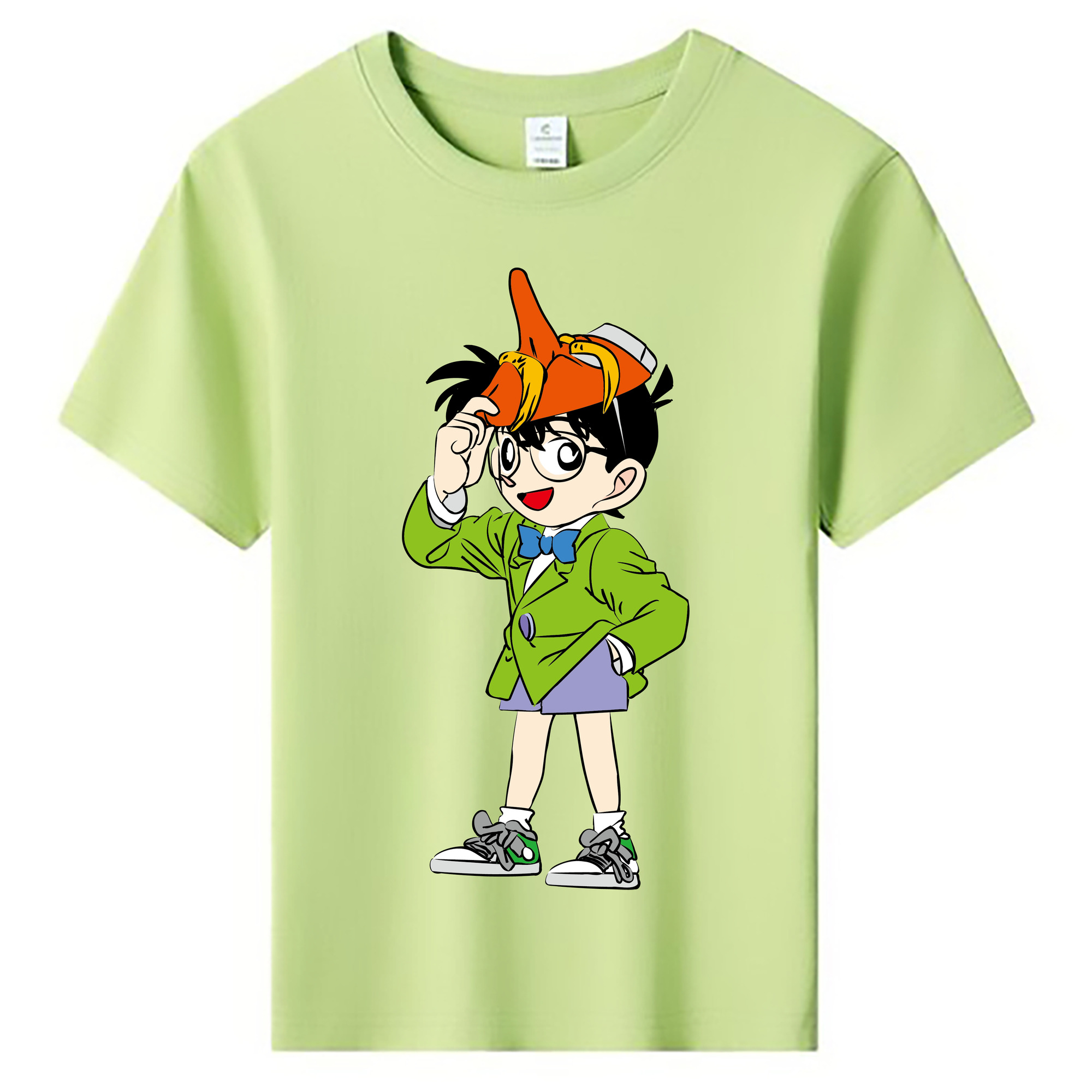 （画像用） 名探偵コナン 江戸川 コナン Detective Conan Conan Edogawa 綿100％キッズTシャツ（フロントプリント）